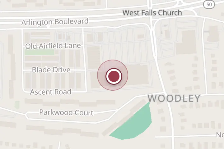 Street map around 7243 Arlington Blvd, Falls Church, with a pin at 7-Eleven