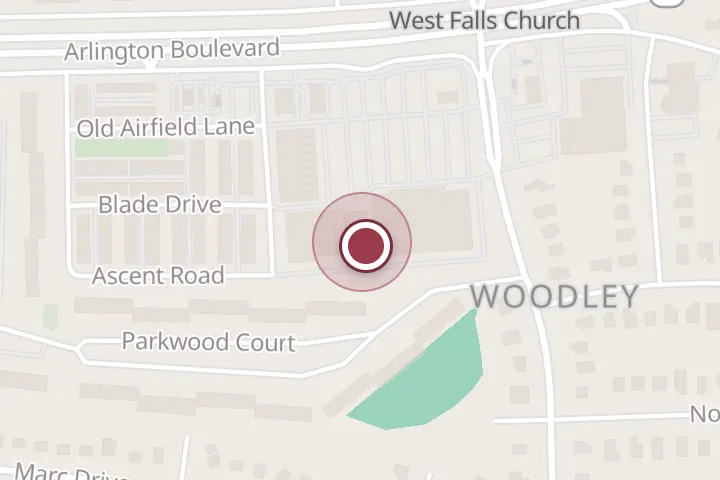 Street map around 7245 Arlington Blvd #210, Falls Church, with a pin at A & G Cleaning Services LLC