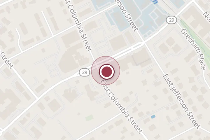 Street map around 400 N Washington St Suit 106, Falls Church, with a pin at ABEN Moving and Storage