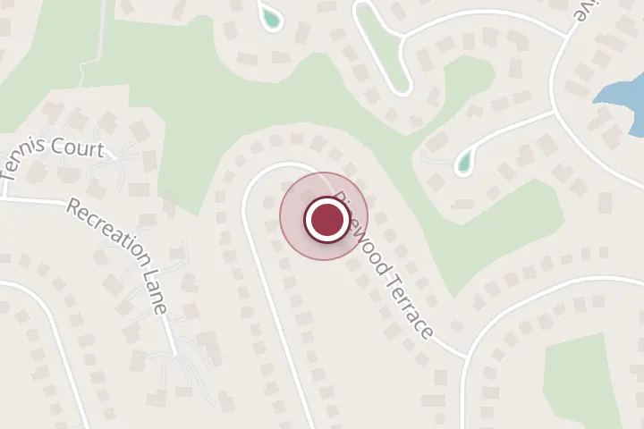 Street map around 3821 Pinewood Terrace, Falls Church, with a pin at AGUILERA SANCHEZ PAINTING LLC