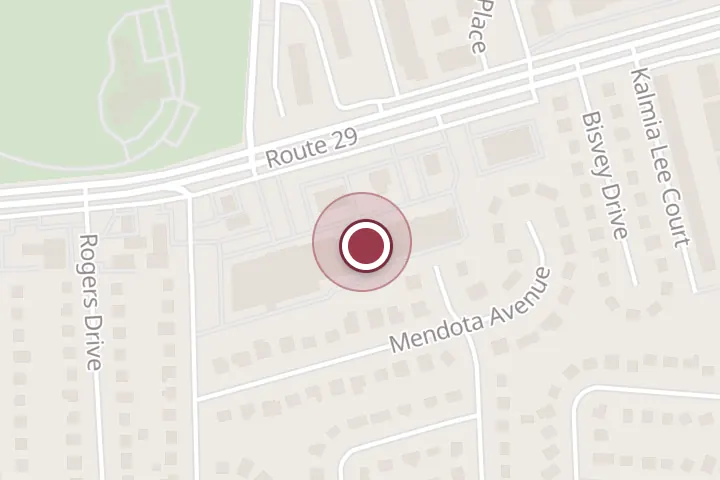 Street map around 7395 US-29 i, Falls Church, with a pin at Alloy Personal Training Falls Church