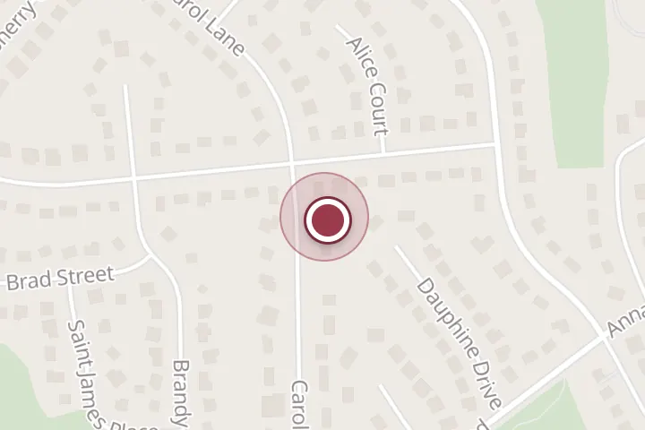 Street map around 7138 Carol Ln, Falls Church, with a pin at Anne's Cake Shoppe