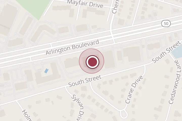 Street map around 6565 Arlington Blvd #210, Falls Church, with a pin at Archana Jasani, MD, FAAP