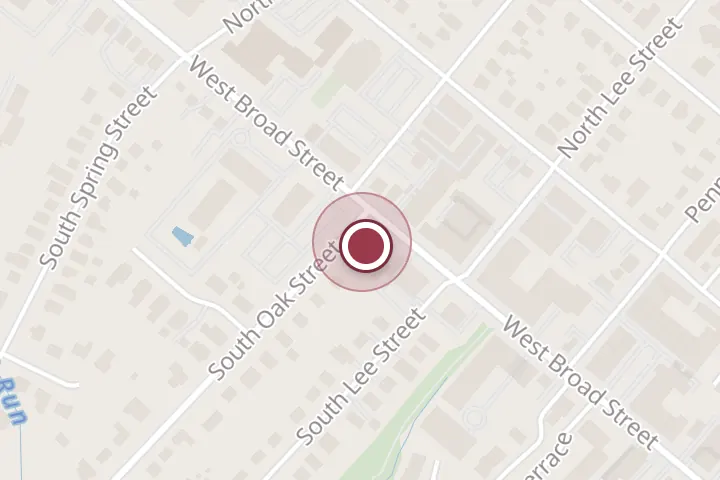Street map around 715 W Broad St, Falls Church, with a pin at ARX Properties
