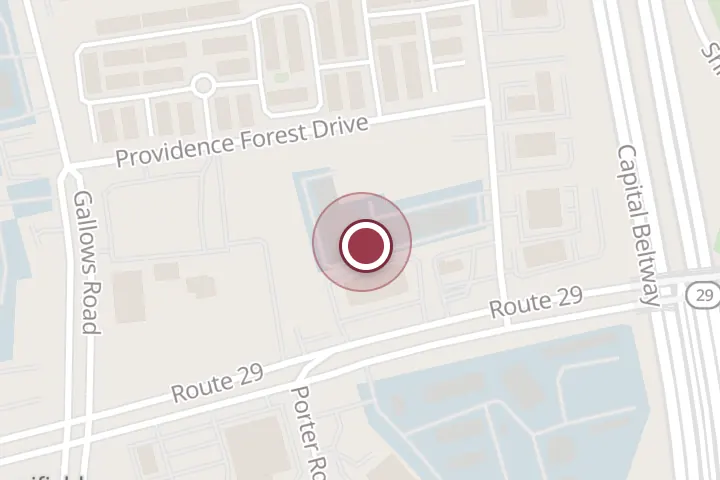 Street map around 2858 Hartland Rd, Falls Church, with a pin at Auto Clinic