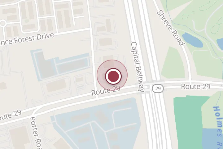 Street map around 2843 Hartland Rd #200, Falls Church, with a pin at Banaji Pediatric Dental Specialists