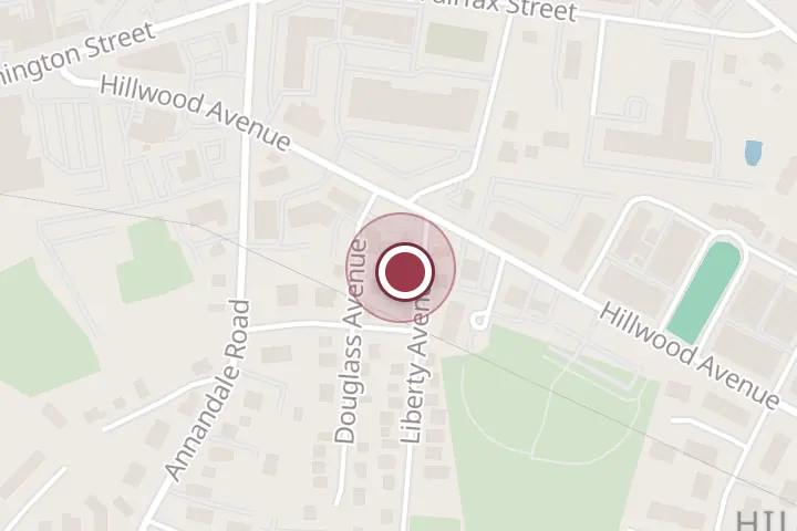 Street map around 304 Douglass Ave, Falls Church, with a pin at Banderitas Restaurant