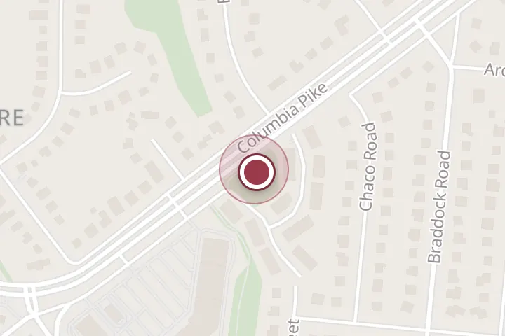 Street map around 6332 Barcroft Mews Dr, Falls Church, with a pin at Barcroft Mews Park and Recreation Center