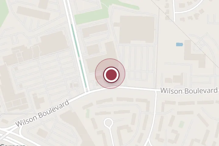 Street map around 6615 Wilson Blvd, Falls Church, with a pin at Beauty Aesthetic nails and spa