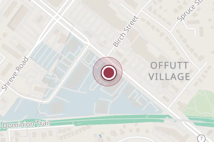 Street map around 1119 W Broad St, Falls Church, with a pin at Beyer Volvo Cars Falls Church