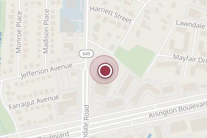 Street map around 2923 Annandale Rd, Falls Church, with a pin at Bill Page Toyota Service