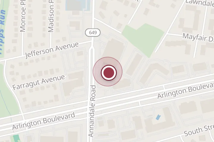 Street map around 2923 Annandale Rd, Falls Church, with a pin at Bill Page Toyota