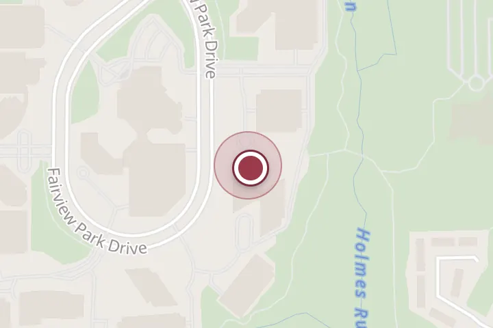 Street map around 3180 Fairview Park Dr, Falls Church, with a pin at Bistro In The Park