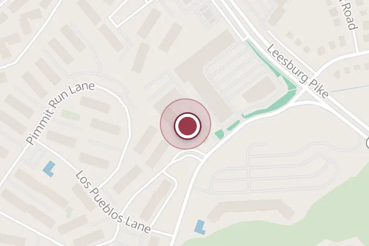 Street map around 2190 Pimmit Dr A, Falls Church, with a pin at Bread Bistro (Mama Lavash Bakery)