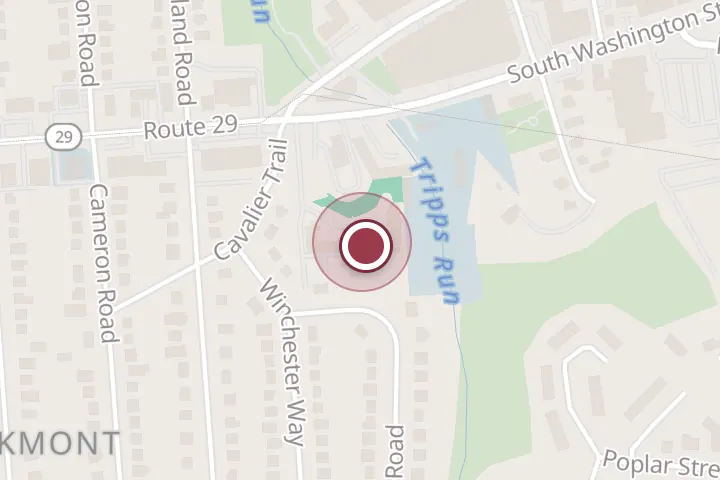 Street map around 7155 Lee Hwy, Falls Church, with a pin at Budget Inn Falls Church