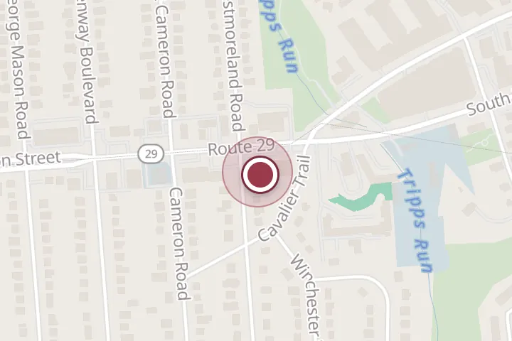 Street map around 7175 Lee Hwy, Falls Church, with a pin at Burritos Bros Falls Church