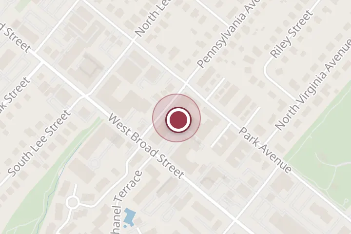 Street map around 444 W Broad St Unit b, Falls Church, with a pin at Capstone Performance Training - Falls Church
