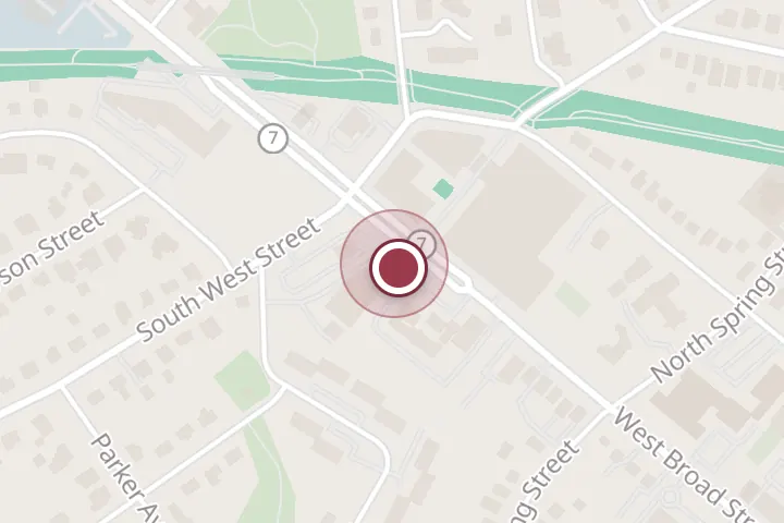 Street map around 929 W Broad St, Falls Church, with a pin at Carpet Royale & Floor