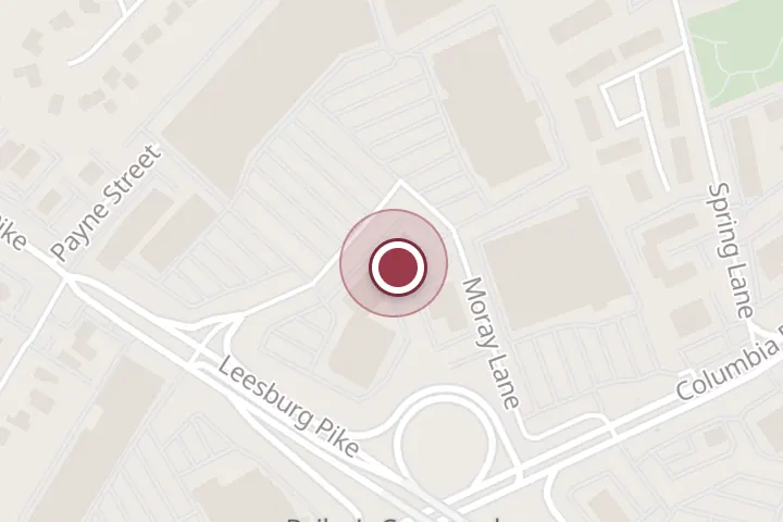 Street map around 5841A Crossroads Center Way, Falls Church, with a pin at Carter's