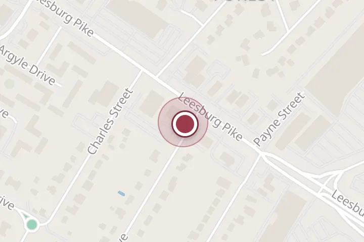 Street map around 3400 Washington Dr Unit d, Falls Church, with a pin at Chili Wok Falls Church