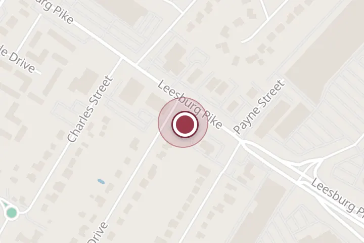 Street map around 5881 Leesburg Pike Ste B1B, Falls Church, with a pin at ClienTax Inc