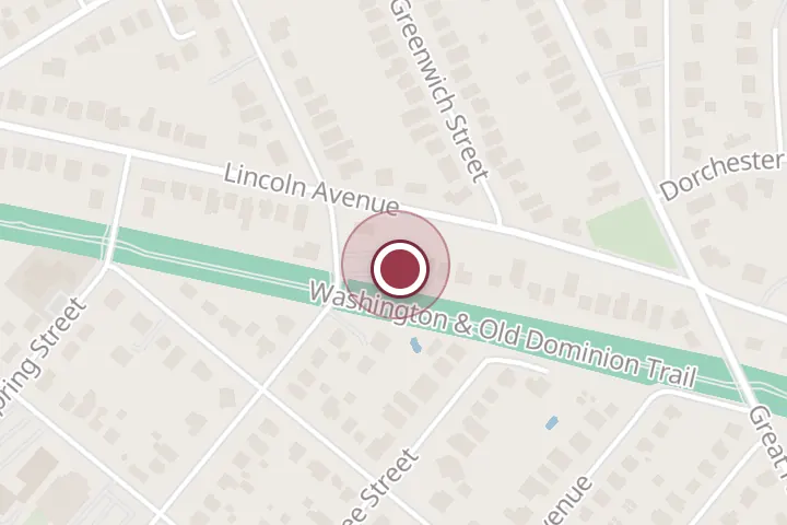 Street map around 400 N Oak St, Falls Church, with a pin at colonel's fitness program
