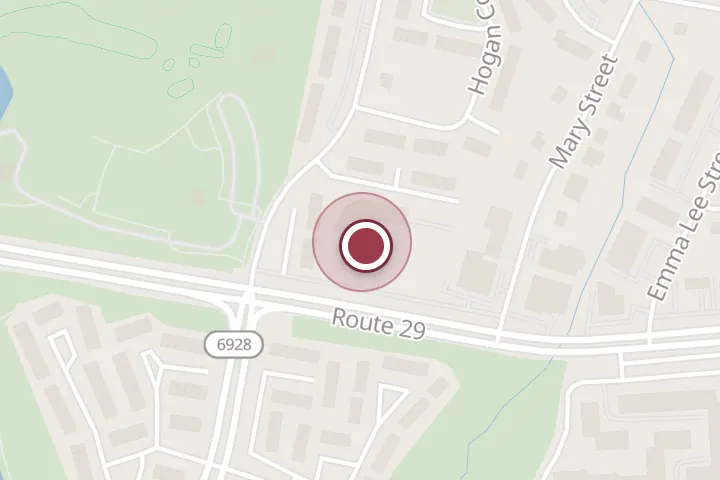 Street map around 7810-H Lee Hwy, Falls Church, with a pin at Cristi’s Bakery