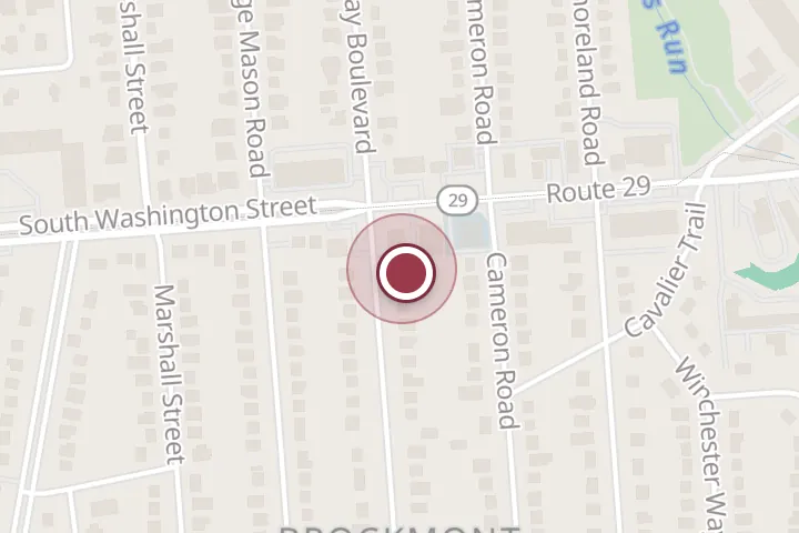 Street map around 2755 Greenway Blvd, Falls Church, with a pin at Custom StoneScaping, LLC