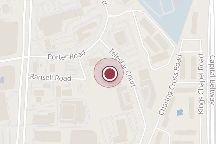 Street map around 2922 Telestar Ct, Falls Church, with a pin at Daniel Cuttica, DO