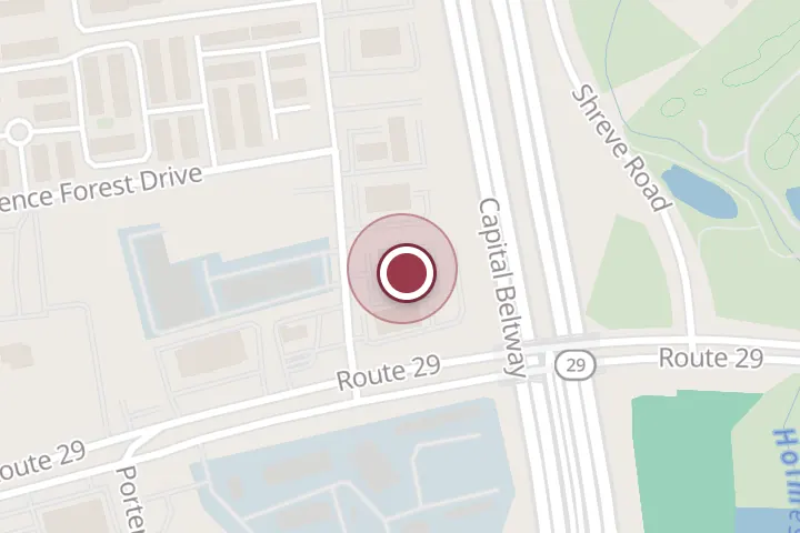 Street map around 2841 Hartland Rd Ste 202, Falls Church, with a pin at Dental Center of Merrifield