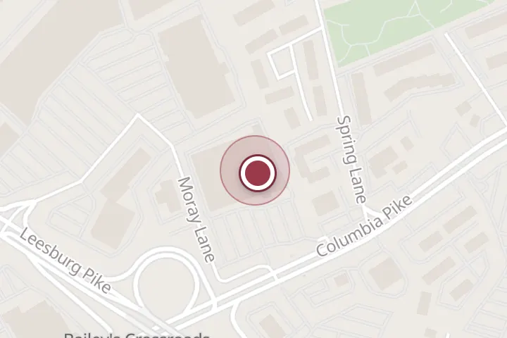 Street map around 5716 Columbia Pike, Falls Church, with a pin at DICK'S Sporting Goods