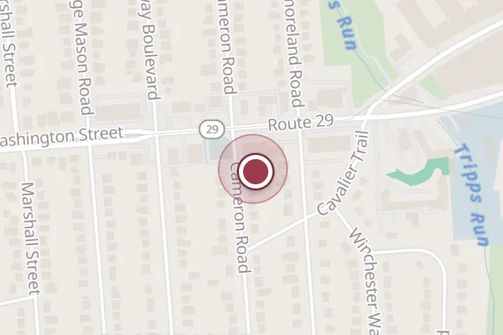 Street map around 2753 Cameron Rd, Falls Church, with a pin at Direct Current, Inc