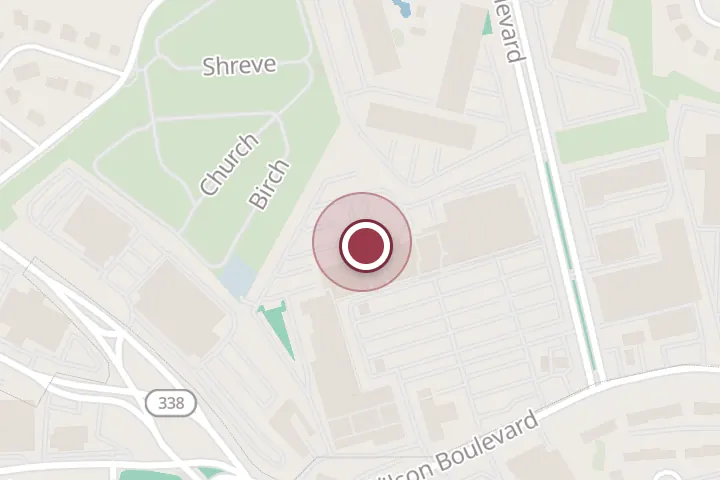 Street map around 6763 Wilson Blvd, Falls Church, with a pin at Diva lounge
