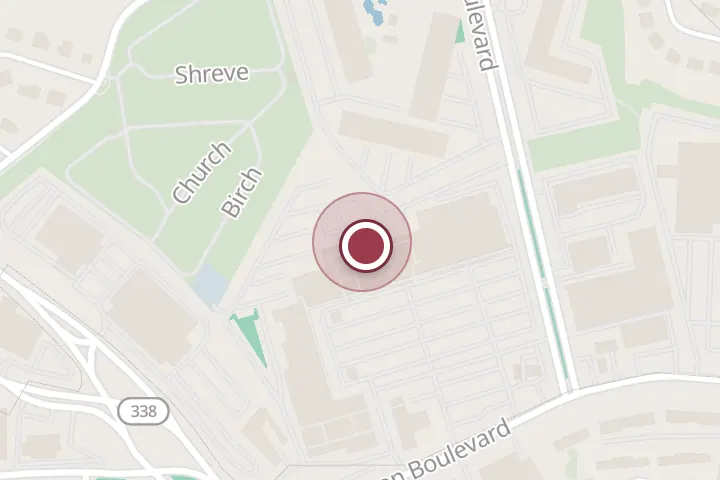 Street map around 6763r Wilson Blvd, Falls Church, with a pin at DMV Iron Gym