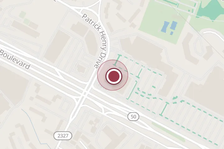 Street map around 6138 Arlington Blvd C # C, Falls Church, with a pin at Domino's Pizza