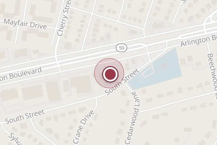 Street map around 6521 Arlington Blvd #110, Falls Church, with a pin at Dr. Thang Do, DC