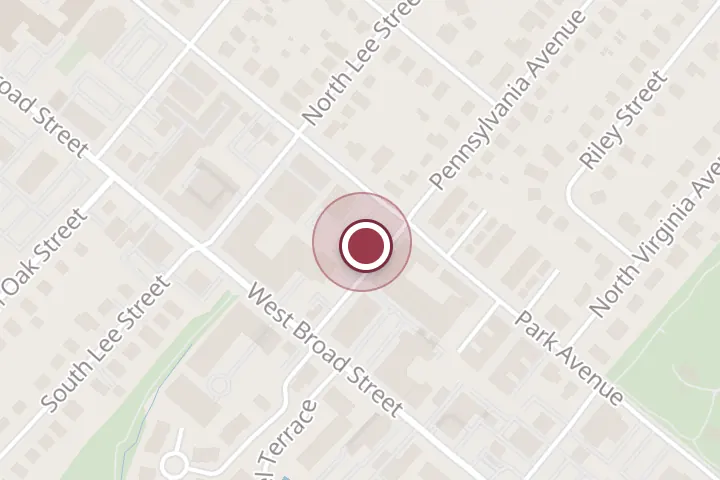 Street map around 109 Pennsylvania Ave, Falls Church, with a pin at EMW Properties General