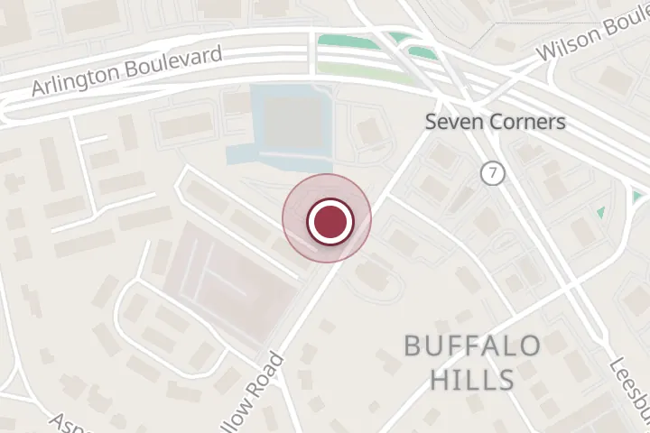 Street map around 2946 Sleepy Hollow Rd #2-A, Falls Church, with a pin at Excelsia Injury Care Falls Church