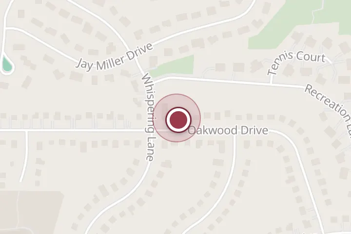 Street map around 6510 Oakwood Dr, Falls Church, with a pin at Fabulashes by Francis