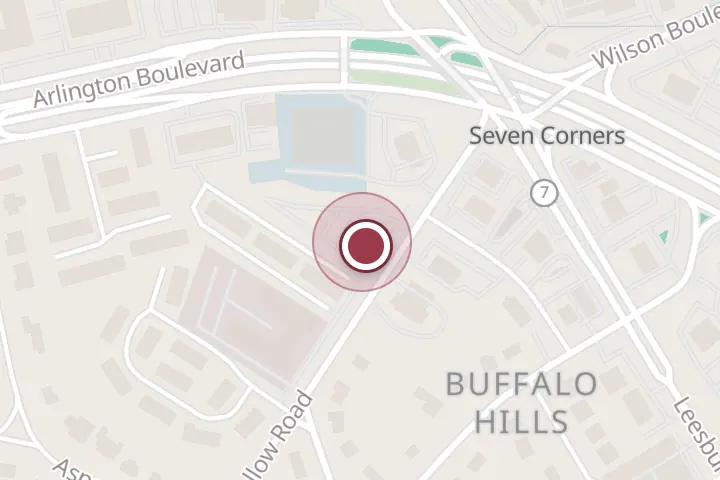 Street map around 2946 Sleepy Hollow Rd, Falls Church, with a pin at Fairfax Inn Restaurant