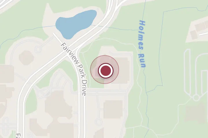 Street map around 3190 Fairview Park Dr #100, Falls Church, with a pin at Fairfax Realty Select