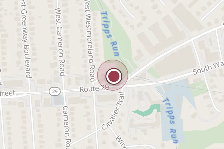 Street map around 624 S Washington St, Falls Church, with a pin at Falls Church Auto Repair