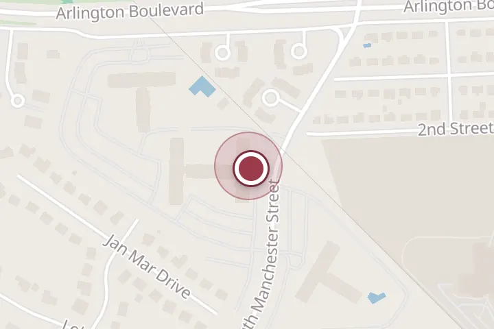 Street map around 3100 S Manchester St, Falls Church, with a pin at Falls Church Realty, Llc