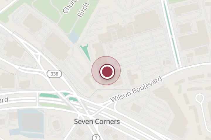 Street map around 6793 - C Wilson Blvd, Falls Church, with a pin at Firepan Korean BBQ