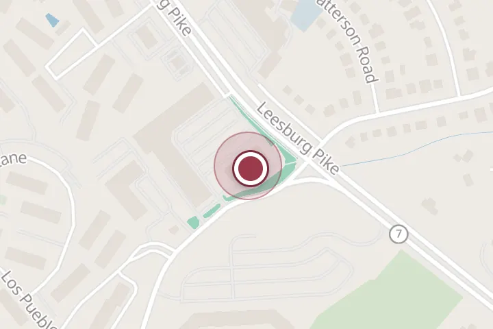 Street map around 7501 Leesburg Pike Ste G, Falls Church, with a pin at First Watch