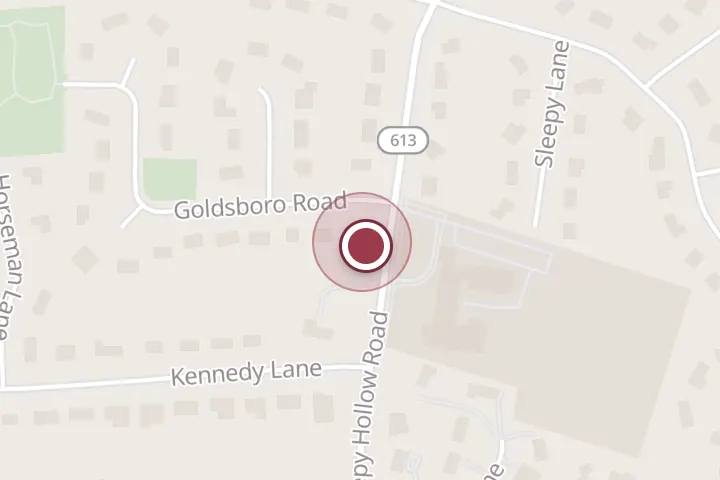 Street map around 3320 Sleepy Hollow Rd, Falls Church, with a pin at Freddy & Freddy Jr Co Inc