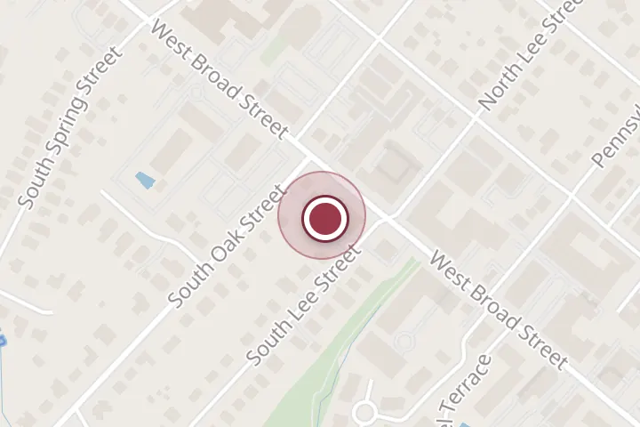 Street map around 707 W Broad St, Falls Church, with a pin at Gene Kim - State Farm Insurance Agent