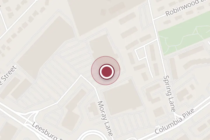 Street map around Crossroads Center, 5821 Crossroads Center Way, Falls Church, with a pin at Golf Galaxy Performance Center