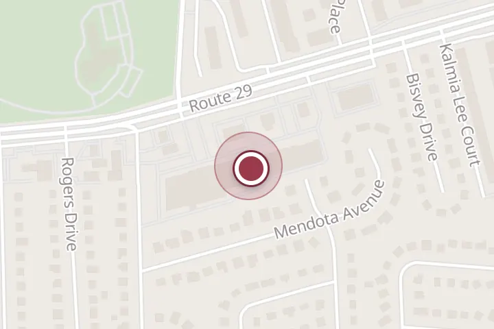 Street map around 7395 G US-29, Falls Church, with a pin at Great Clips