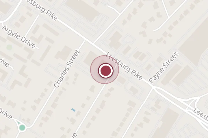 Street map around 3400-b Washington Dr, Falls Church, with a pin at Habibi House Cafe